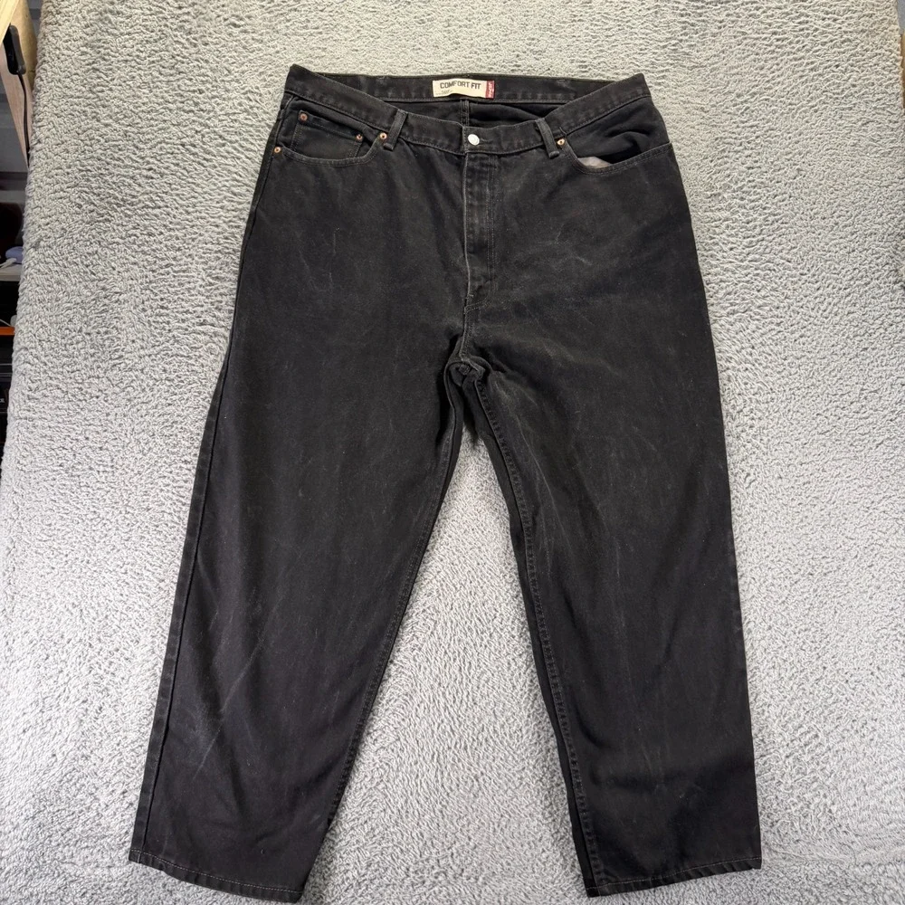 Vintage Levi's 560 Jeans Men's 42x30 Black Cotton Denim Straight Workwear Retro